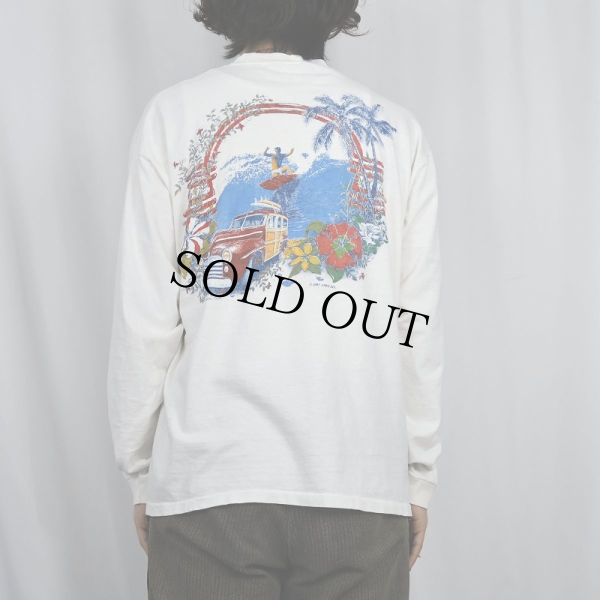 画像4: 70's〜 Teena Houck USA製 サーフプリント ポケットロンT XL (4)