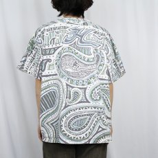 画像5: 90's Hobie サーフブランド ロゴ刺繍 ペイズリー柄 大判プリントTシャツ (5)