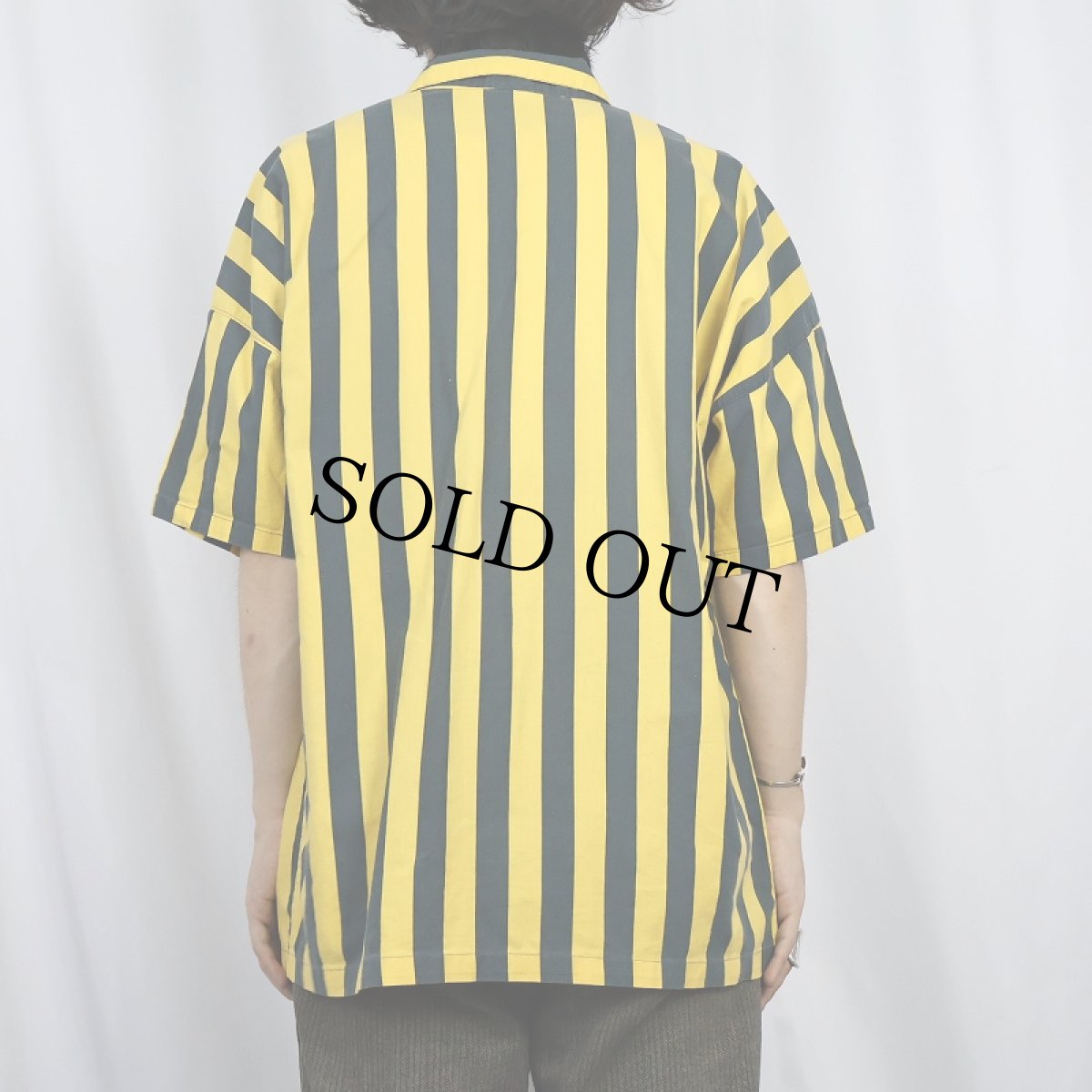 画像5: 80's Ocean Pacific USA製 ストライプ柄 コットンシャツ L (5)