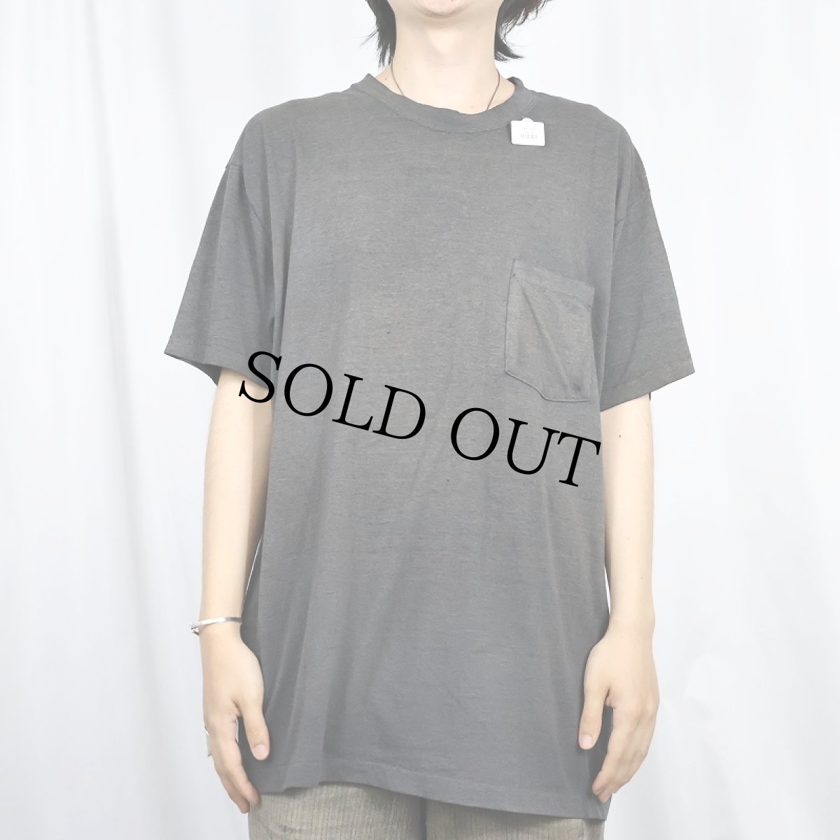 画像2: 80's Watson's CANADA製 無地 ポケットTシャツ BLACK XL (2)