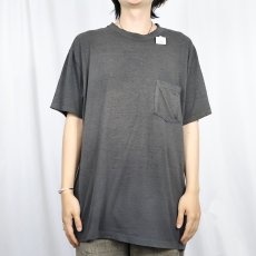 画像2: 80's Watson's CANADA製 無地 ポケットTシャツ BLACK XL (2)