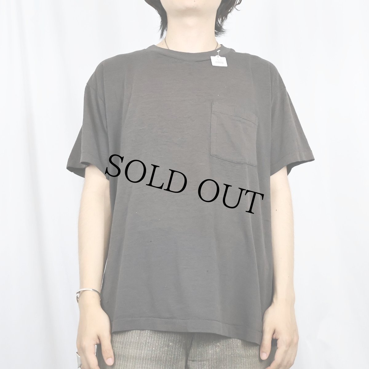 画像2: 90's FRUIT OF THE LOOM USA製 無地 ポケットTシャツ BLACK L (2)