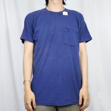 画像2: 80〜90's FRUIT OF THE LOOM USA製 無地 ポケットTシャツ L (2)