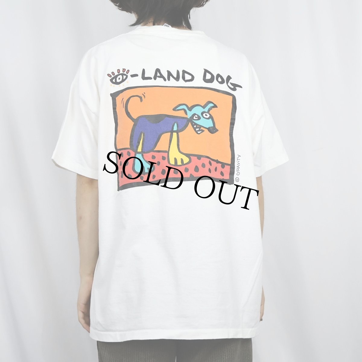画像4: 90's GRAVITY GRAPHICS USA製 "EYE-LAND DOG" 犬イラストプリントTシャツ XL (4)