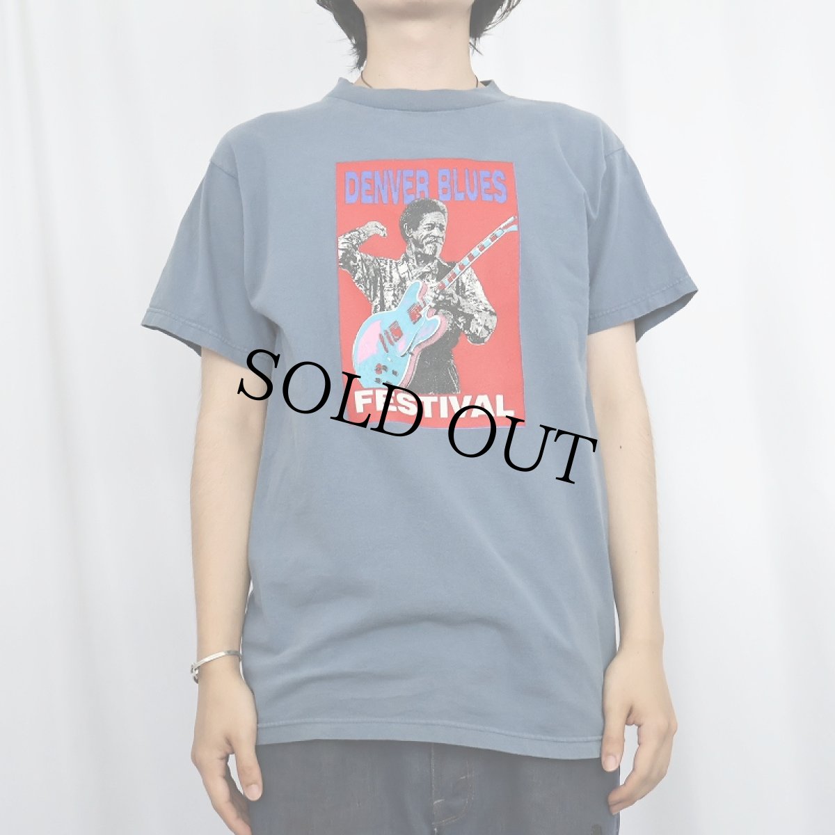 画像2: 1997 DENVER BLUES FESTIVAL ブルースフェスティバルプリントTシャツ M (2)