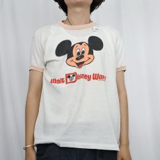 画像2: 80's Disney MICKY MOUSE USA製 "Walt Disney World" キャラクタープリントTシャツ L (2)
