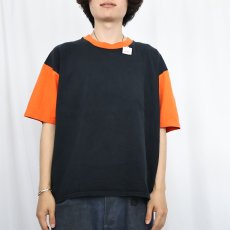 画像2: 90's SPORTSWEAR USA製 2トーン 無地Tシャツ BLACK XL (2)
