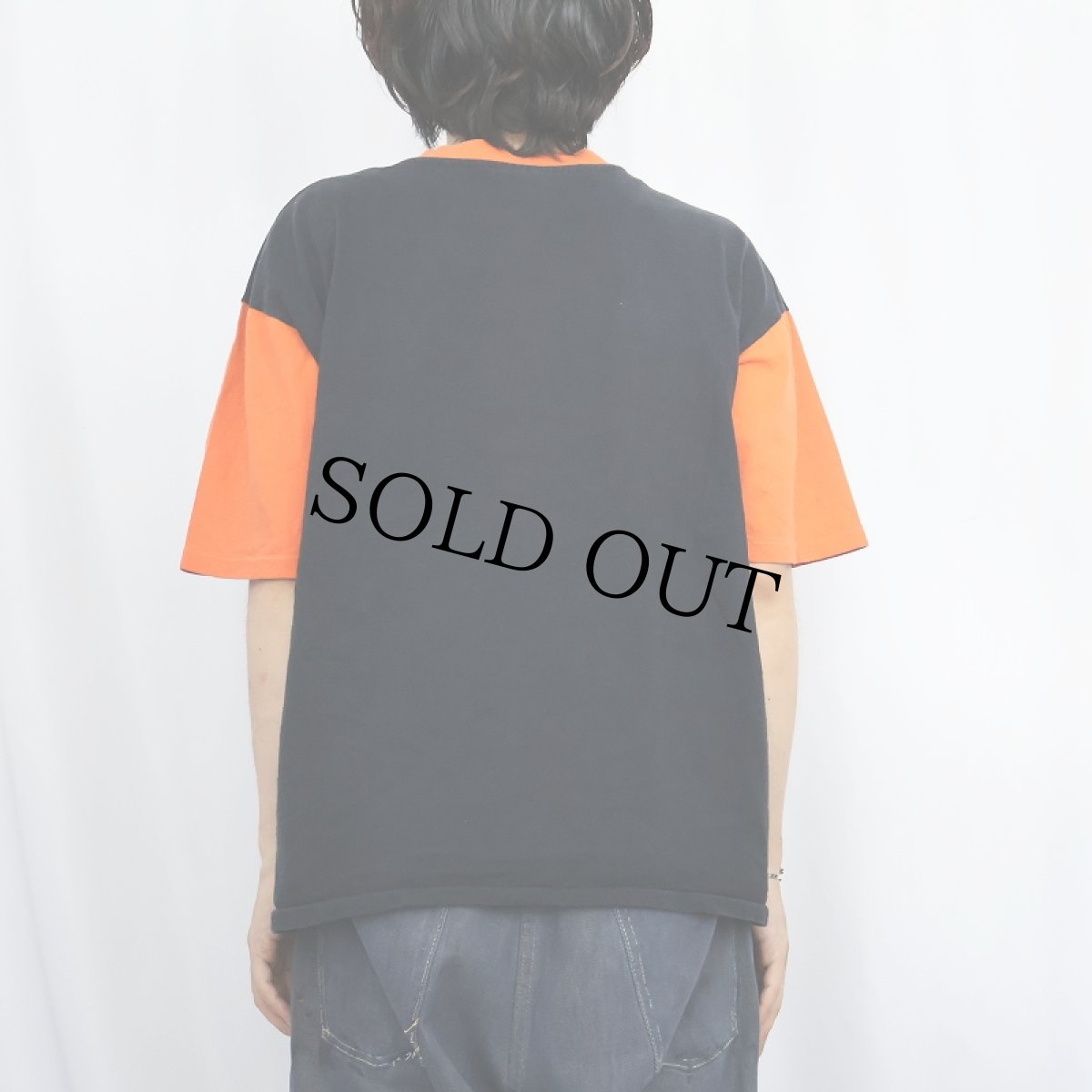 画像3: 90's SPORTSWEAR USA製 2トーン 無地Tシャツ BLACK XL (3)