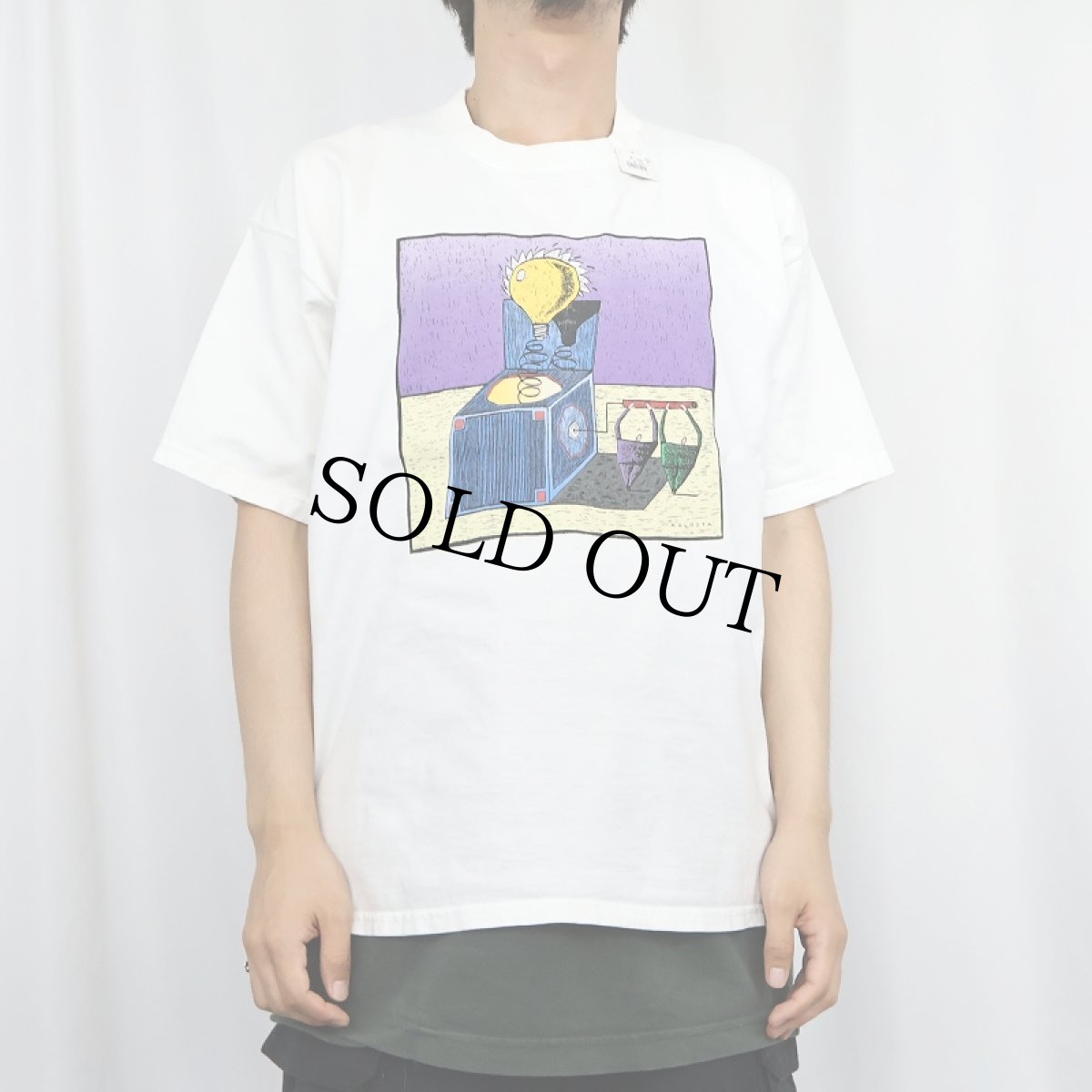 画像2: Cunningham Communication, Inc. マーケティング会社 イラストプリントTシャツ L (2)