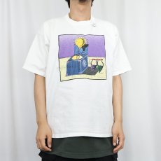 画像2: Cunningham Communication, Inc. マーケティング会社 イラストプリントTシャツ L (2)