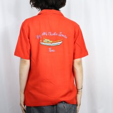 画像4: 60's〜 CALIFORNIA 刺繍入り レーヨン混 オープンカラーシャツ (4)