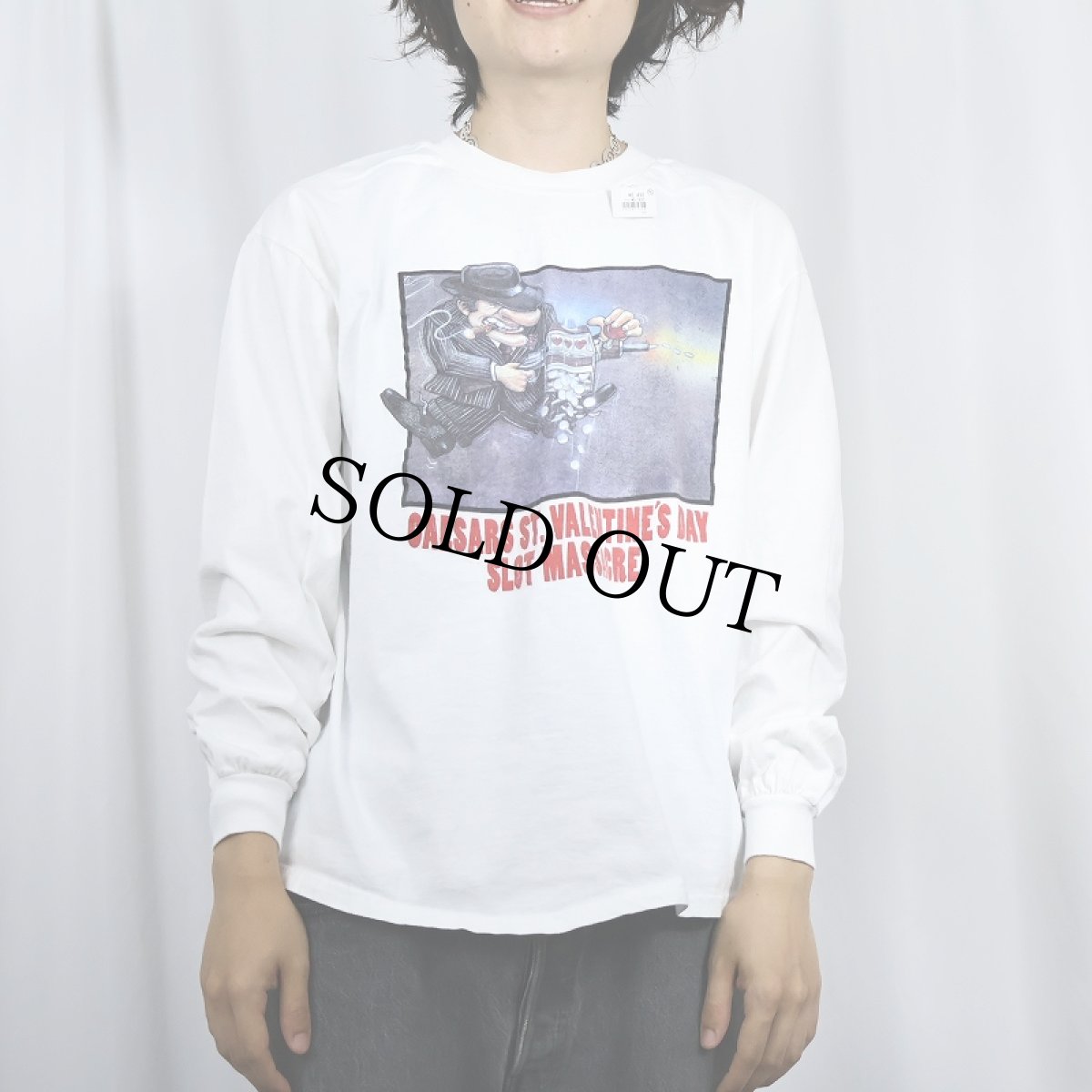 画像2: 90〜2000's USA製 "CAESARS ST. VALENTINE'S DAY..." イラストプリントロンT L (2)