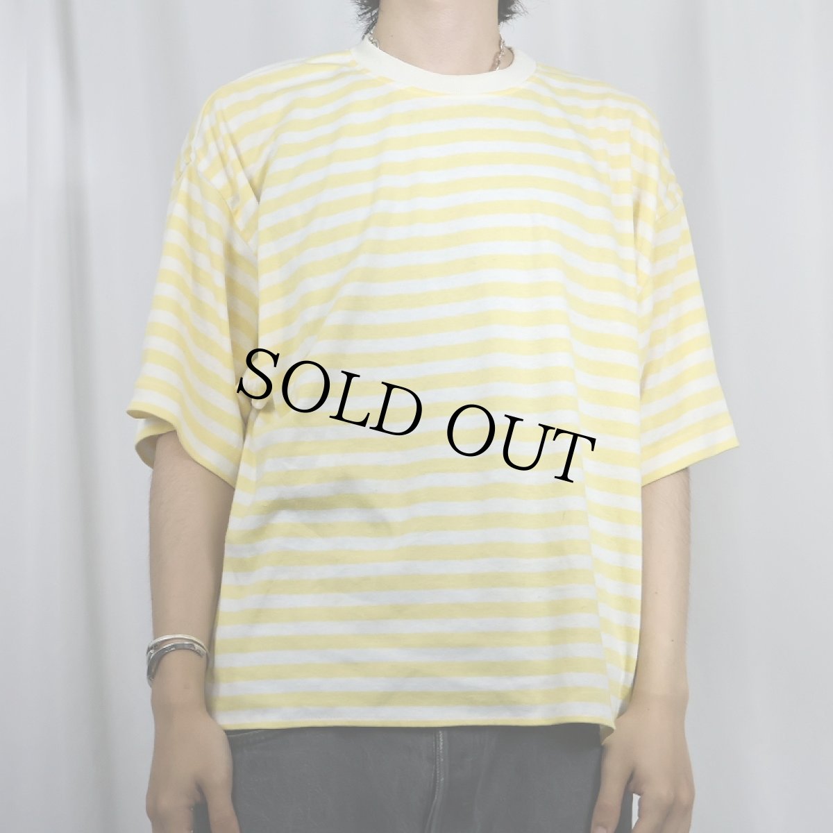 画像2: 80〜90's Jantzen USA製 ボーダー柄 Tシャツ M (2)