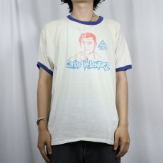 画像2: 70's KTBC USA製 "Carlos Velasquez" テレビ番組プリントリンガーTシャツ L (2)