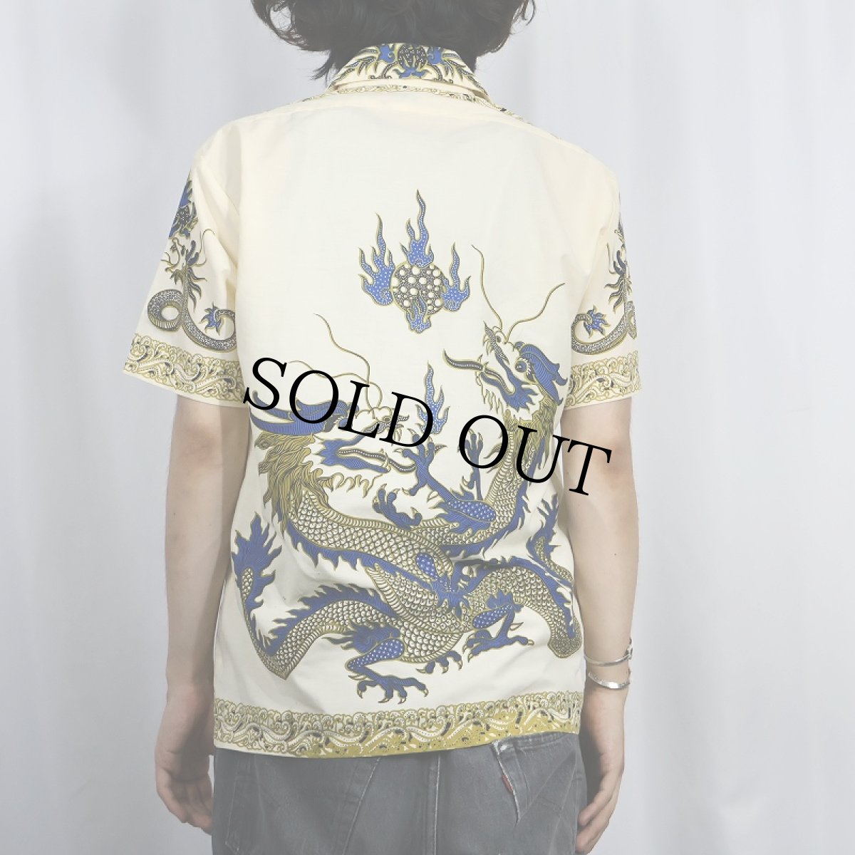 画像3: 70's JAVA BATIK 龍柄 コットンシャツ XL (3)