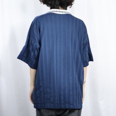 画像3: 90's UMBRO USA製 フロッキープリント ゲームシャツ NAVY XL (3)