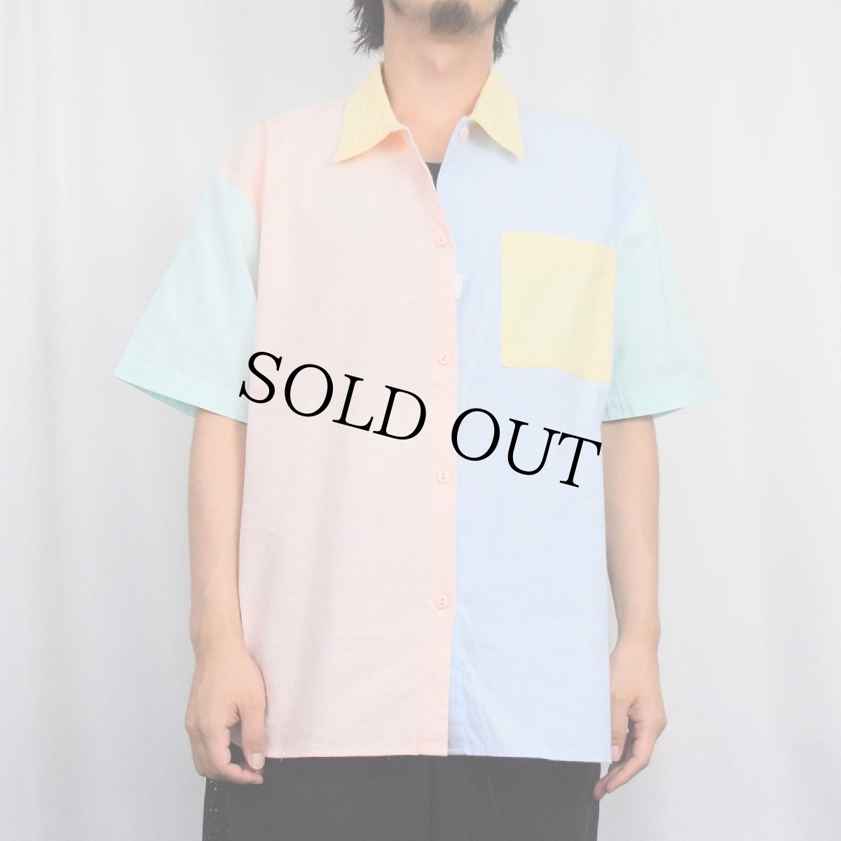 画像2: HOLIDAYS BEACH CLUB クレイジーパターン コットン×ポリエステルシャツ L (2)