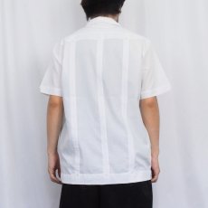 画像3: GUAYABERA 刺繍デザイン キューバシャツ M (3)