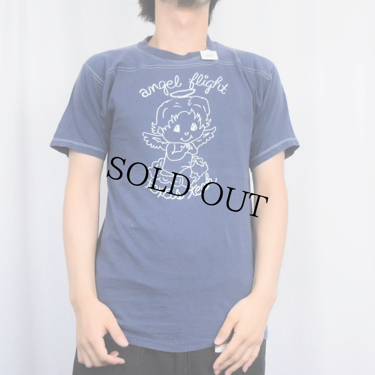 画像2: 70's RUSSELL ATHLETIC USA製 "angel flight" プリントフットボールTシャツ M (2)