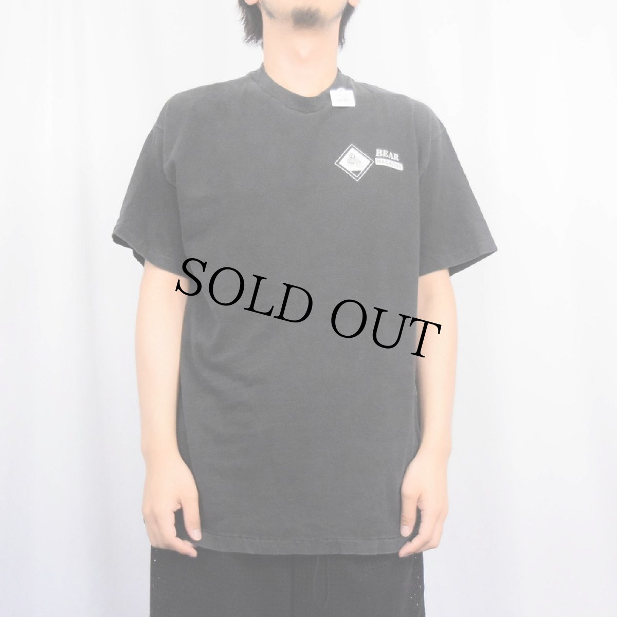 画像2: 90's BEAR MAGAZINE USA製 雑誌プリントTシャツ BLACK L (2)