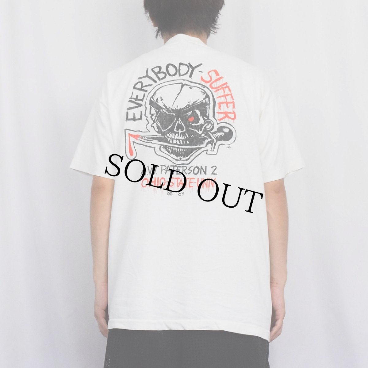 画像3: 90's USA製 "EVERYBODY-SUFFER" スカルプリントTシャツ XL (3)