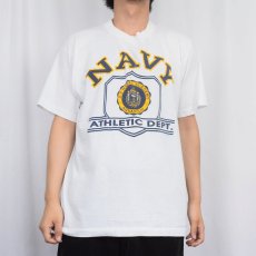 画像2: 90's USA製 "NAVY" プリントTシャツ XL (2)