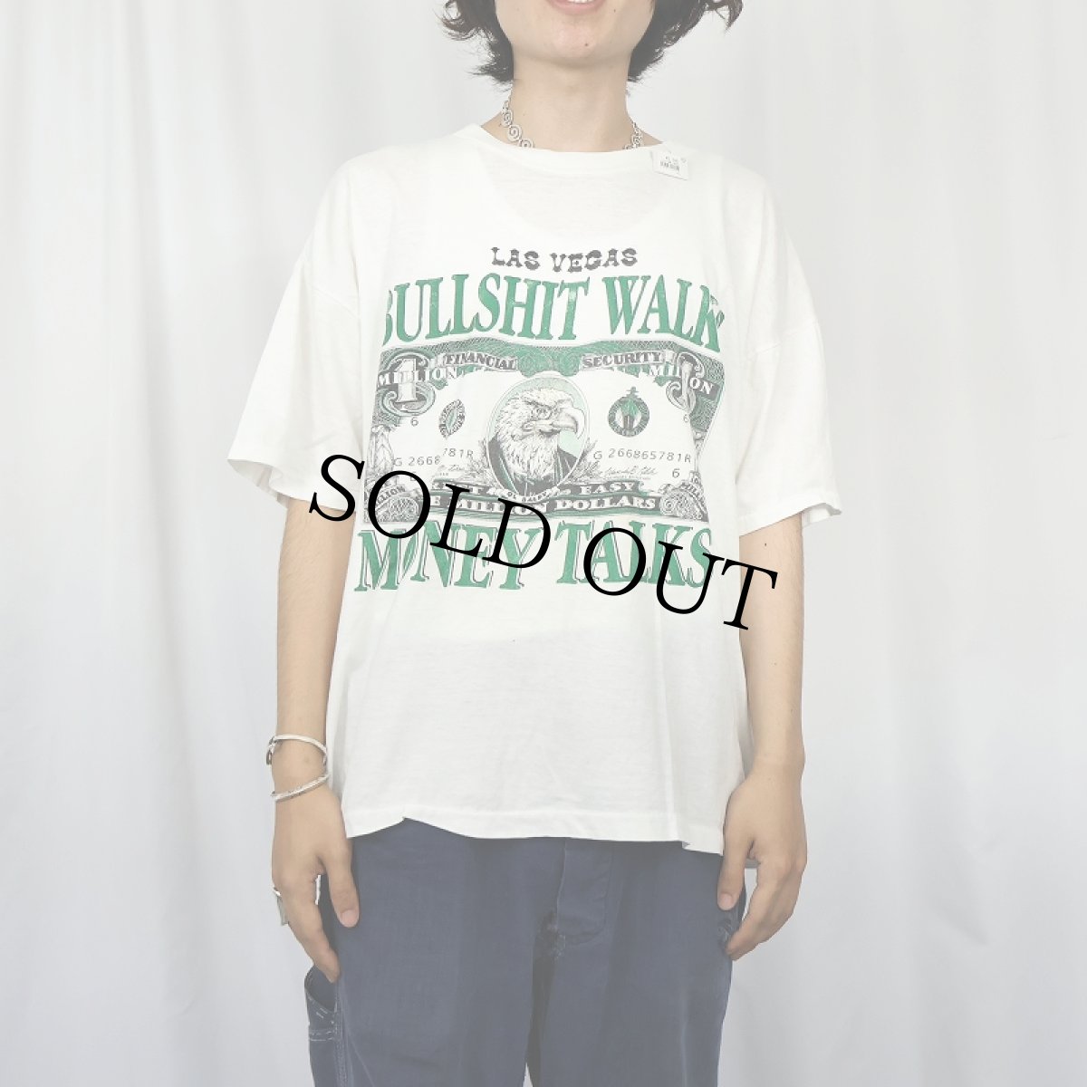 画像2: 80〜90's "BULLSHIT WALKS MONEY TALKS" プリントTシャツ (2)