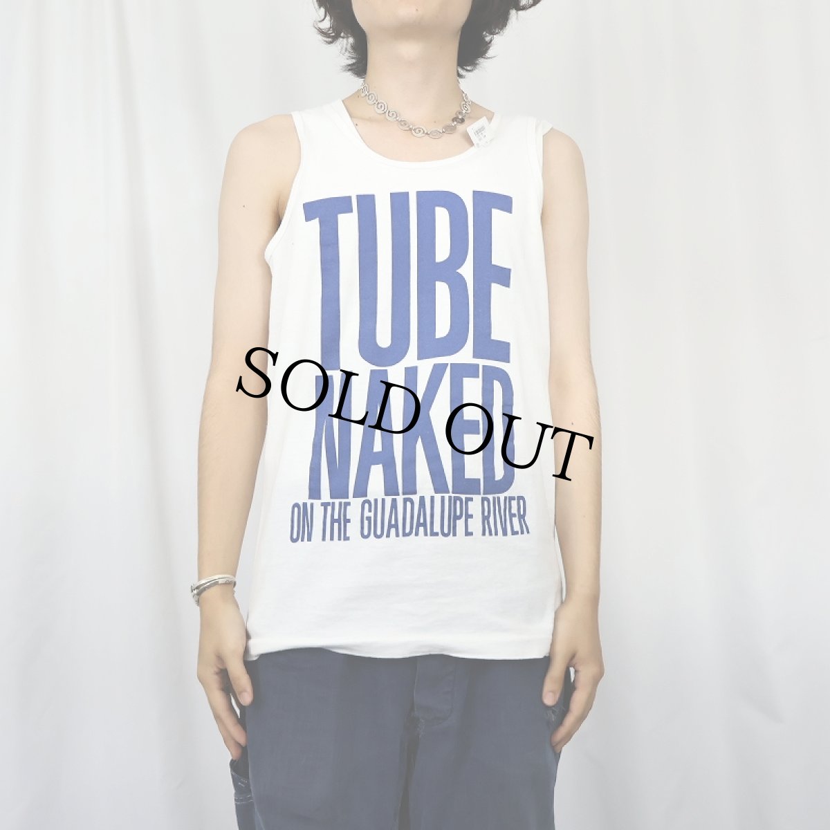 画像2: 90's "TUBE NAKED ON THE GUADALUPE RIVER" プリントタンクトップ (2)