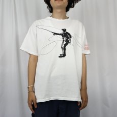 画像2: 90's フィッシングプリントTシャツ L (2)