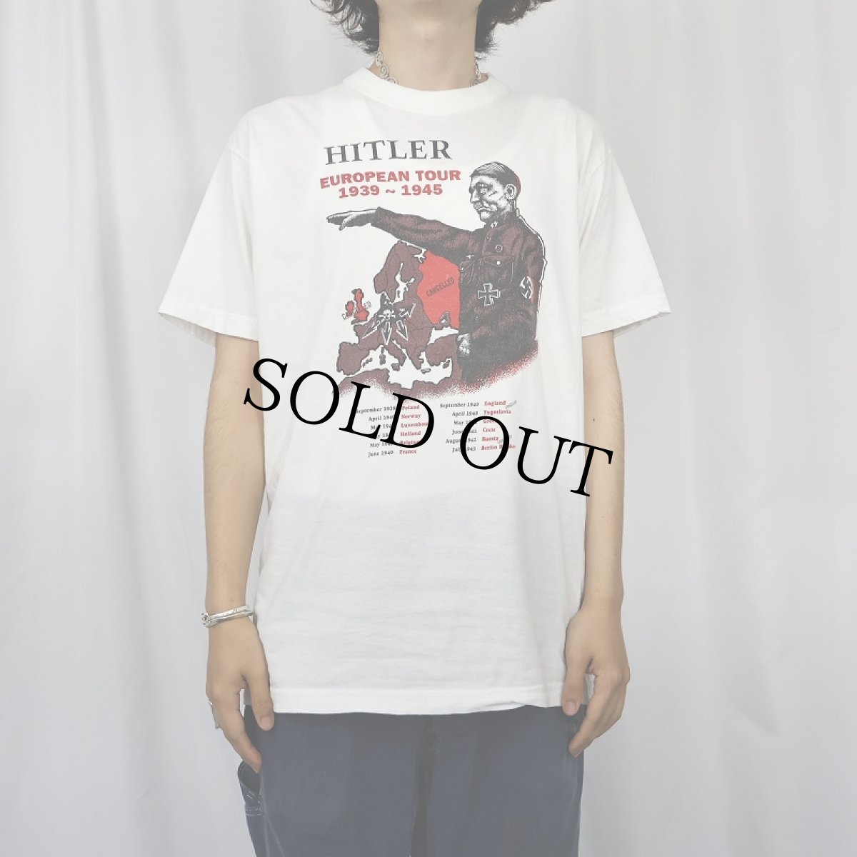 画像2: Adolf Hitler 独裁者プリントTシャツ L (2)