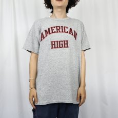画像2: 80's Champion トリコタグ USA製 "AMERICAN HIGH" プリントTシャツ XL (2)