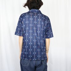 画像3: 70's Career Club USA製 総柄 オープンカラーポリシャツ L (3)