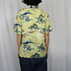 画像3: 90's CHICO'S DESIGN USA製 オールオーバーパターン レーヨンアロハシャツ SIZE1 (3)