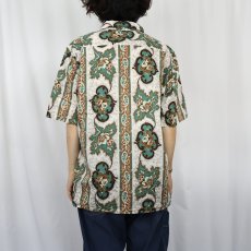 画像3: 80's reyn spooner HAWAII製 ボーダーパターン コットンアロハシャツ L (3)