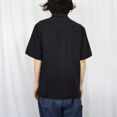 画像3: Cubavera 刺繍デザイン キューバシャツ BLACK S (3)