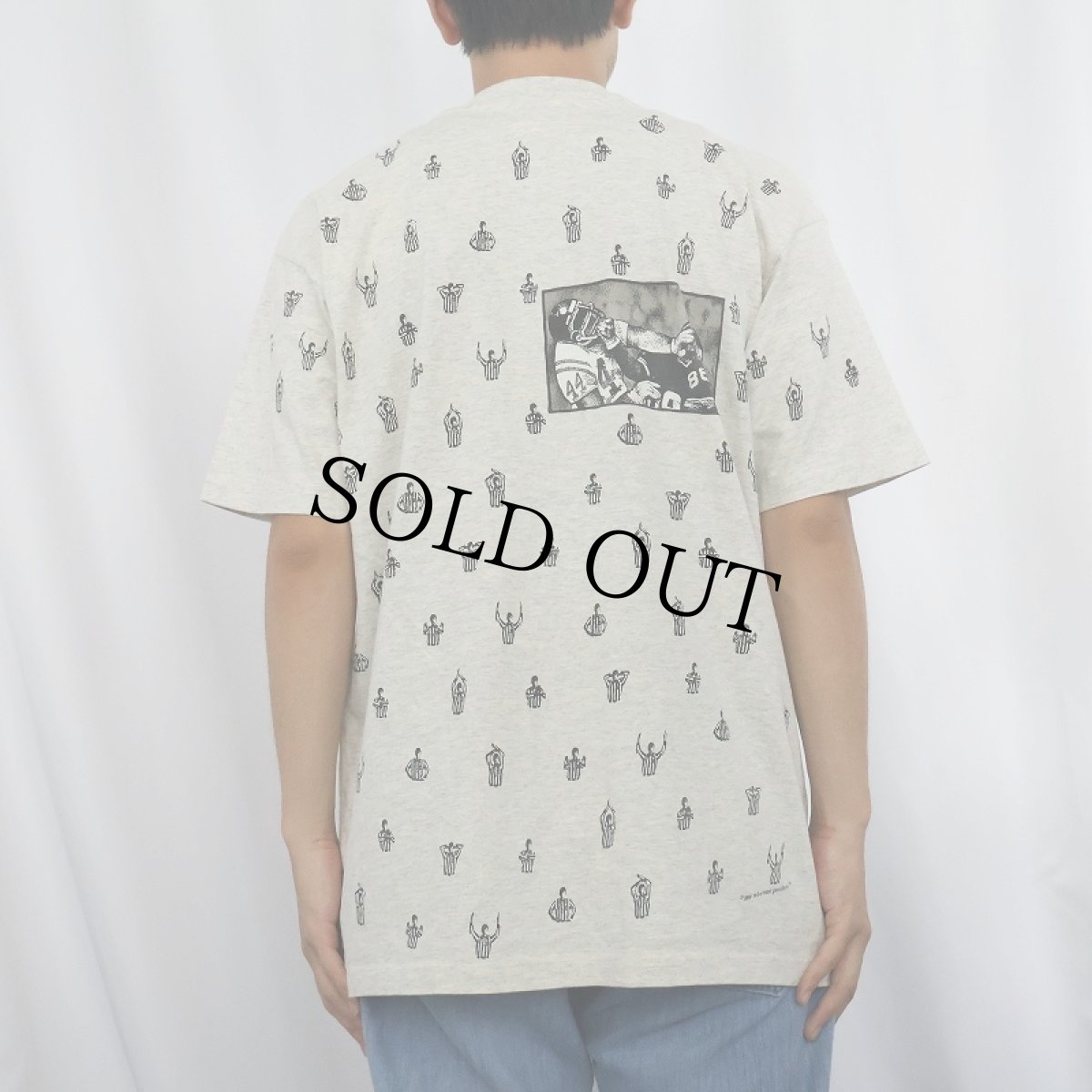 画像4: 90's rel-e-vant products USA製 レフェリー柄 マルチプリントTシャツ L (4)