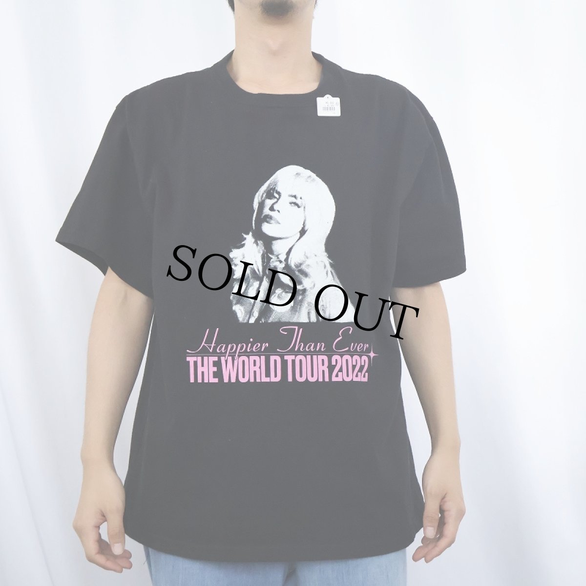 画像3: Billie Eilish "Happier Than Ever THE WORLD TOUR 2022" ミュージシャンツアーTシャツ BLACK L (3)