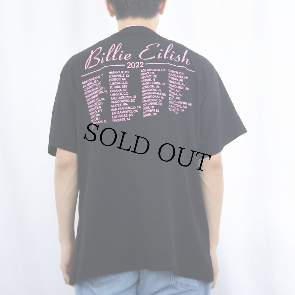 画像4: Billie Eilish "Happier Than Ever THE WORLD TOUR 2022" ミュージシャンツアーTシャツ BLACK L (4)