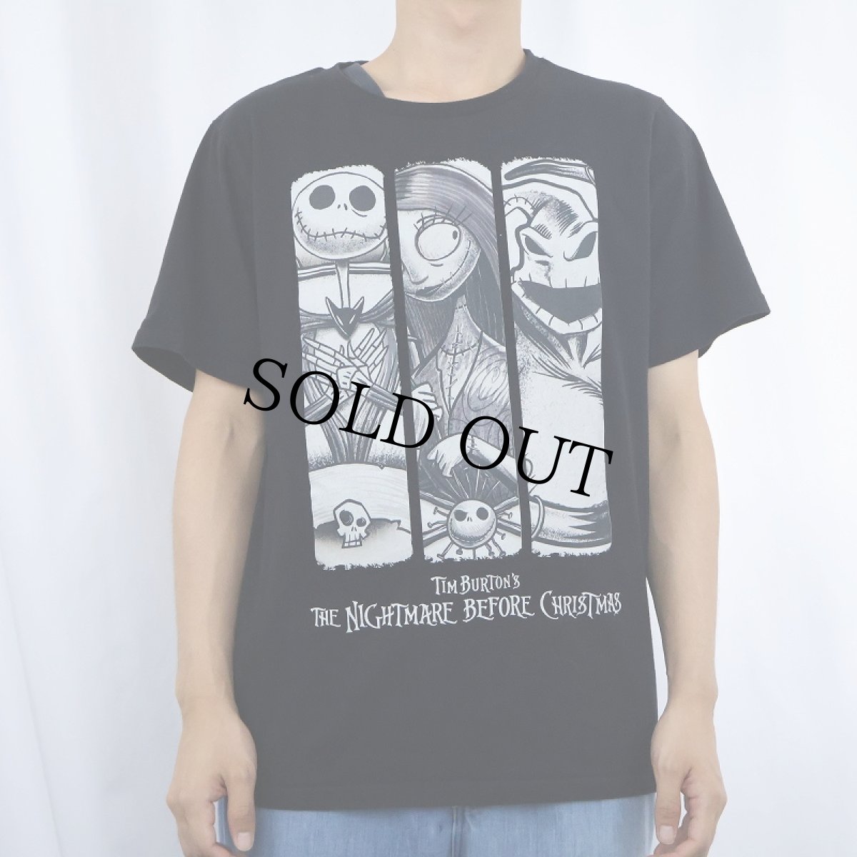 画像2: The Nightmare Before Christmas キャラクタープリントTシャツ BLACK L (2)
