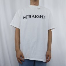 画像3: 90's USA製 "STRAIGHT NOT!" プリントTシャツ L (3)