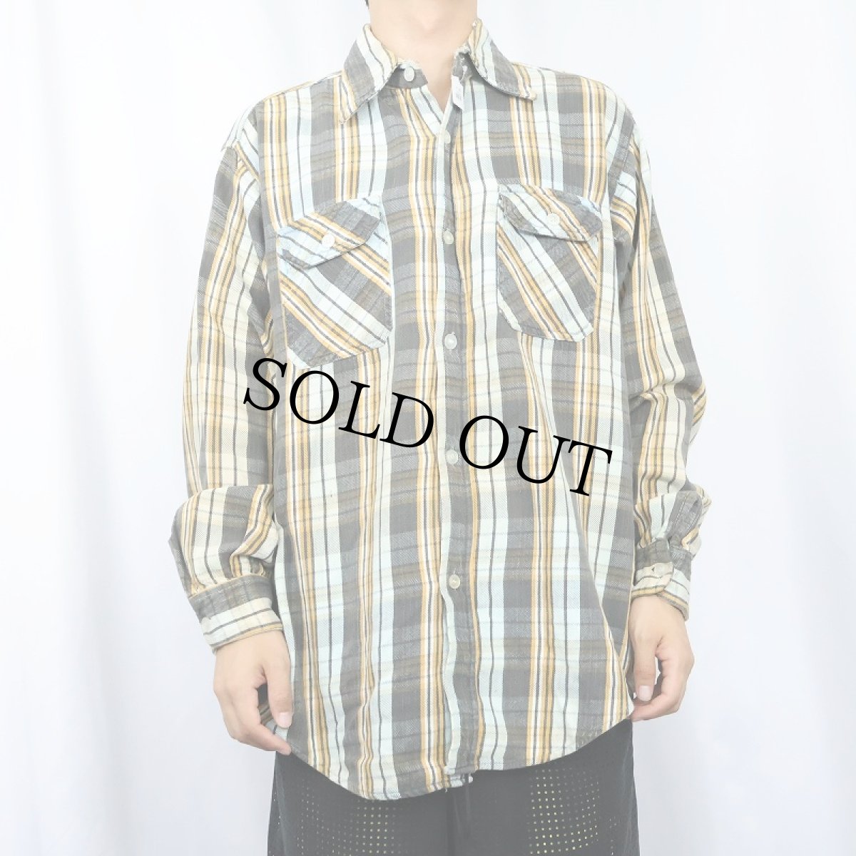 画像2: 70's MONTGOMERY WARD チェック柄 ヘビーネルシャツ XL (2)