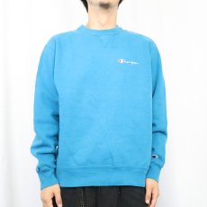 画像2: 90's Champion USA製 ロゴ刺繍 前Vスウェット L (2)