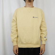 画像2: 90's Champion USA製 ロゴ刺繍 前Vスウェット M (2)