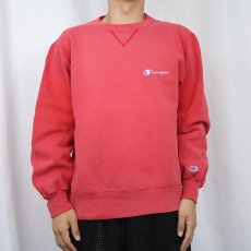 画像2: 90's Champion USA製 ロゴ刺繍 前Vスウェット L (2)
