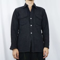 画像2: 60's BRENT ネップ混 ウールシャツ SIZE20 (2)