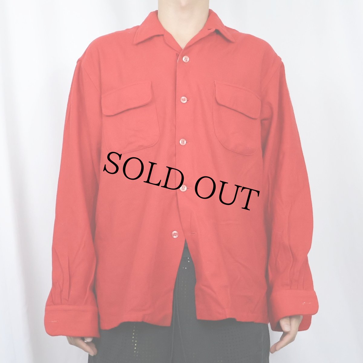 画像2: 60's BRENT ウール×ナイロンオープンカラーシャツ L (2)