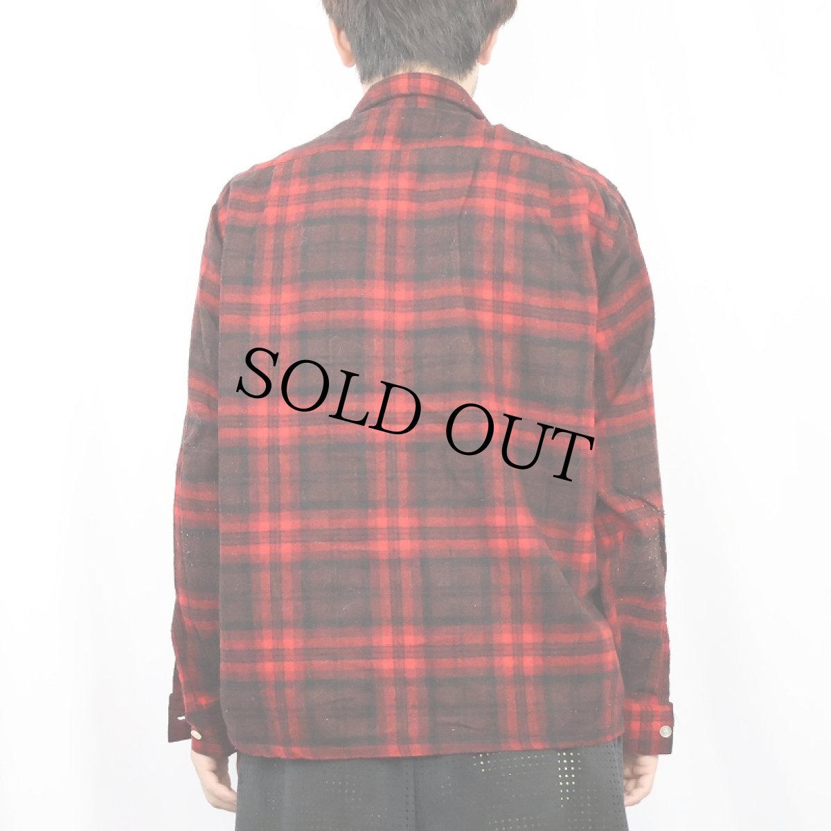 画像3: 60's Vanderbilt チェック柄 ウールオープンカラーシャツ (3)