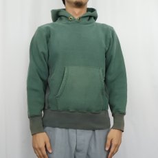 画像2: 80's Champion REVERSE WEAVE トリコタグ USA製 2トーン 目無しスウェットフーディー S (2)