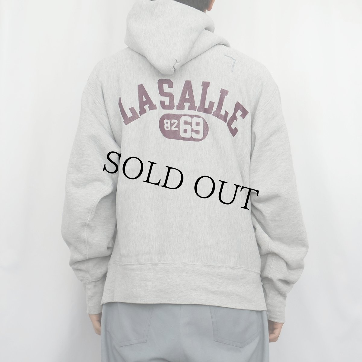 画像4: 70〜80's Champion REVERSE WEAVE 青単色タグ USA製 "LASALLE" バックプリント スウェットフーディー L (4)