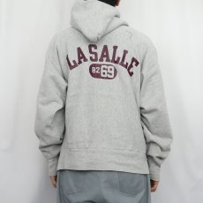 画像4: 70〜80's Champion REVERSE WEAVE 青単色タグ USA製 "LASALLE" バックプリント スウェットフーディー L (4)